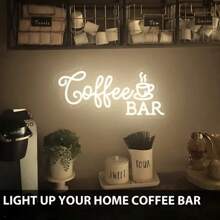 1 Stück Neon-Schild für Kaffeebar, LED-Schild Kaffeetasse, hängendes kommerzielles Wandkunst-Schild für Kaffeebar, USB-betriebenes helles Kaffee-Schild für Kaffeebar, Café, Kaffee-Ecke, Restaurant