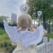 1 buc Elegant Angel Halo Headband Pene Hair Hoop pentru femei Prințesă Costume Cosplay Accesorii de păr Halloween