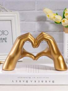 1 pièce Décoration de geste de la main d'amour, sculpture de doigt en forme de cœur, statue d'art moderne personnalisée pour la décoration de la maison, décoration de bureau créative pour mariage, cadeau pour la Saint-Valentin, le Nouvel An, les anniversaires et la remise des diplômes