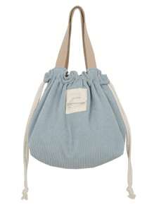 午餐袋灯芯绒帆布午餐盒抽绳野餐布小手提包晚餐容器食品储存袋午餐袋女士冷藏袋午餐盒学校用