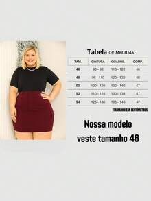 Plus Size Cargo Skirt With Side Pockets, Bengaline Fabric, Elastane, Curve Casual Look, 44 To 52 - Màu Đỏ Sâu - Xem 5