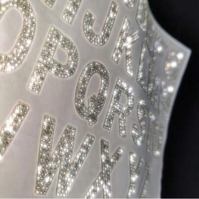 Self-Adhesive Rhinestone 4cm English Letter Sticker, 26 Uppercase Crystal Glass Rhinestone Diy Decoration