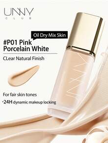 unny club 30克持久全效遮瑕粉底液，适合油性及混合性肌肤，24小时锁色，打造自然妆效，控油防水，防汗防蹭，瓷白 - #P01 Fluffy Sweet Pomelo - 查看 1