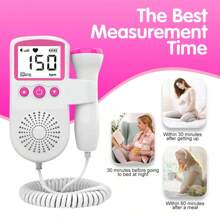 Fetal Heart Rate Ultrasound Doppler For Pregnant Women, New Digital Display Portable Design, Easy To Use With No Pressure, Combo Set: 1 Device, 1 Gel, 2 Batteries
