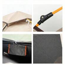 Camping Tent Automatic Opening Design With 2 Mesh Windows Dome Structure Sturdy Tent Poles UV-Proof 2-3 Person With Storage Bag - Cream - View 3