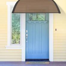 Front Door Canopy, Plastic, Aluminum, Pent Arch Canopy, Roofing, Canopy For Front Door, Pent Arch Canopy, Polycarbonate Pent Canopy, Roofing, PP Bracket, 60*100cm - Brown - View 3