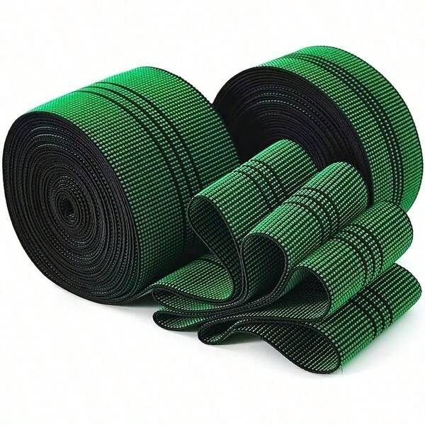 10/25m 5cm Wide Green Elastic Webbing Stretch Latex Band - Durable Sofa Furniture Repair, DIY Upholstery Modification, Chair Couch Material Replacement, Vibrant Green, Flexible & Sturdy For Home Improvement Projects