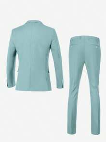 Traje verde menta de dos piezas para adultos - verde menta - Ver 2