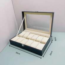 2/3/6/10/12 Slot PU Leather Watch Box Display Case Jewelry Organizer With Glass Top Men Watch Bracket Display Box Gifts