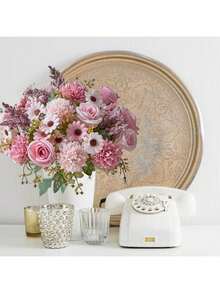 1 PIEZA/3 PIEZAS/25 PIEZAS Decoración de otoño, bolas bordadas, flores variadas, pequeñas margaritas, fiesta de cumpleaños, fiesta, decoración, canasta de flores para boda, ramo de novia, decoración del hogar, comedor, dormitorio, alféizar de la ventana, decoración de jarrón, decoración de escritorio, decoración de Año Nuevo, jardín exterior, inicio de la temporada escolar - Rosa - Ver 6