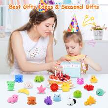 Efisday 65Pcs Squishy Toys For Kids, Mini Kawaii Mochi Squishies Party Favors, Cute Animal Stress Relief Toys, Classroom Prizes, Christmas Goodie Bag Fillers, Birthday Gifts, Desk Decorations - Squishy Toys - 查看 6