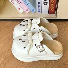 Women Clogs - Cute Big Eyes-white Coffee - View 9