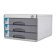 YUNRUX Drawer Boxes, Metal Drawer Box Lockable 3 Drawers, Desk Drawer Box Storage Box Aluminum Alloy - 30*36*20cm