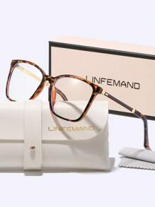 LINFEMAND Classic Ultra-Light Square Decorative Fashion Non-Prescription Glasses, Gentle And Elegant Style, Versatile Accessory Eyewear, Holiday Gift