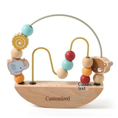 Laser-Engraved Custom Task Dispatching; Wooden Bead-Rolling Toys For Children's Intelligence Development; Fine Motor Skills Training For Babies; Hands-On Brain-Stimulating Activities; A Good Educational Aid For Moms