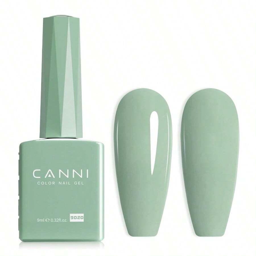 Light Green Gel Nail Polish 1Pcs Sage Green Gel Polish Mint Color High Gloss Soak Off U V Nail Manicure Salon DIYDEVO - 9020-Xanh lá cây xô thơm - Xem 1