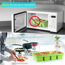 Silicone Freezer Tray With Lid - Silicone Freezer Food Molds- Large Ice Cube Tray,Silicone Freezer Container,Freeze & Store Soup, Sauce, Broth,Leftovers - Makes 4 Perfect 1 Cup,9822117 - 紅木色 - 查看 8