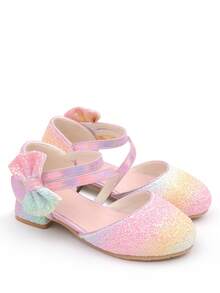 Girls' Leather Shoes, New Fashion Korean Style High Heel Colorful Glitter Princess Shoes