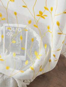 1 Stück bestickter transparenter Vorhang, weicher transparenter Vorhang, perforierter transparenter Vorhang, ösenförmiger transparenter Vorhang, halbtransparenter, filternder Vorhang, geeignet für Zuhause oder Büro, einfarbiger Vorhang im Landhausstil für Wohnzimmer, Schlafzimmer, Balkon, Heimdekoration