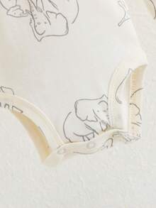 5件套男婴卡通大象印花长袖连体衣，婴儿日常连体衣 - 彩色 - 查看 10