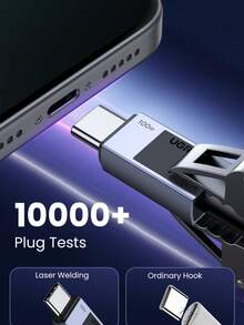 UGREEN Uno 100W Type C Fast Charging Cable E-Marker Compatible With Iphone 16 15 Series Sam Sung S24 S23 Ultra IPad Pro Switch Compatible With IPhone 16, 16 Pro Max, 15, 15 Plus, 15 Pro, 15 Pro Max, Compatible With Redmi, Compatible With OnePlus Charger - Black - View 8