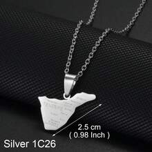 1pc Stainless Steel La Palma Island Map Pendant Necklace, Jewelry For Women & Girls - Multicolor - View 21