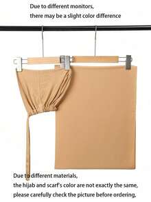 2 件套女士围巾和帽子套装，多功能围巾帽组合，头巾长袍配饰，弹性围巾帽和雪纺围巾套装，休闲装 - 駝色 - 查看 2