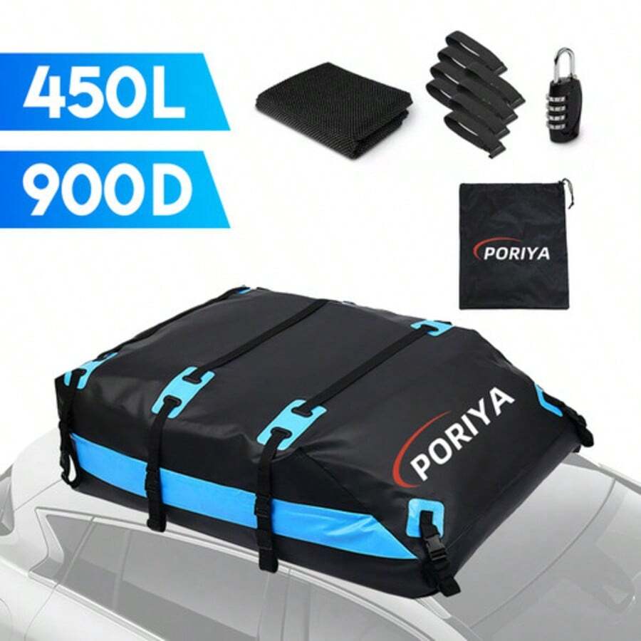 PORIYA Car Roof Top Rack Roof Bag 450L Cargo Carrier Waterproof Luggage