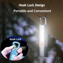 KENSUN 1PC Powerful Bright LED Flashlight Telescopic Zoom Tactical Torch USB Rechargeable Built In Battery Handheld Lamp For Outdoor Emergency Lighting - Random Color - View 4