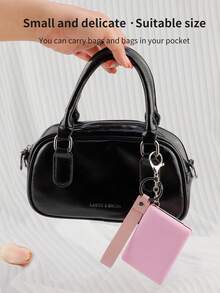 1pc Square Travel Makeup Mirror, 1X And 3X Magnification, Portable Double-Sided Wallet Mirror, Keychain Pendant Magnifying Glass, Ideal DIY Craft Gift For Women - Multicolor - View 6