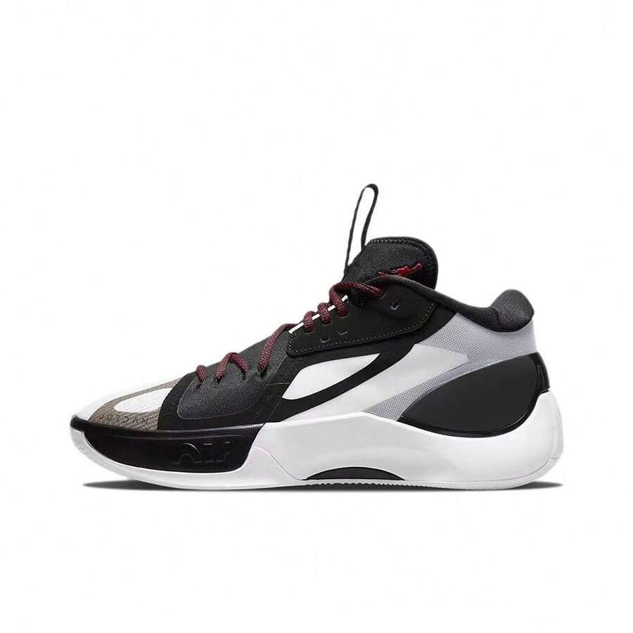 Nike Zapatos de baloncesto Jordan Zoom Separate PF Doncic de puntera redonda con cordones, de tela y cuero sintético, con amortiguación TPU, antideslizantes, duraderos y de soporte, de media altura, versión nacional, hombre, negro y blanco