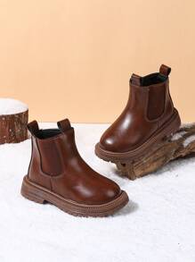 1 Pair Children's Autumn/Winter New Soft Bottom Fashion Versatile Outdoor Anti-Slip Classic Leather Boots - Brown - View 5