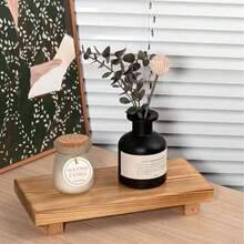 1pc, Simple And Stylish Rustic Style Wooden Tray, Suitable For Bathroom Decoration, Soap Dish, Countertop, Sink, Desktop Decoration, Vase, Plate, Coffee Tray, Decorative Tray, Home Accessories, Black Accessories, Sofa Armrest Tray, Beach Vacation, Bathroom Series, Bedroom Series, Large Capacity