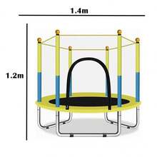 1.40 Metros Brincolines para Niños, Trampolin Infantil con Red  y Resortes Reforzados y Barras Acolchonadas, Trampolín para Niños hasta Capacidad 250Kg - Amarillo - Ver 3