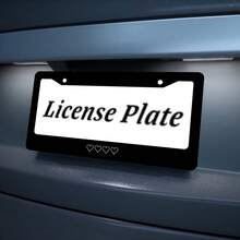 White Heart Style License Plate Prame Aluminium Rust-Proof Auto Parts License Plate Decorative Screws Fit Standard 2 Holes 1 U.S. License Plate, 12.2x 6.3 Inch - 12x6 inch - Xem 7