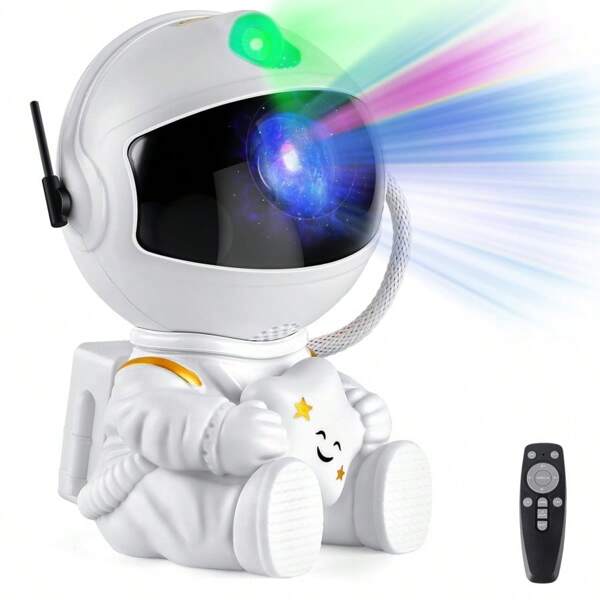 Astronaut Star Projector Lamp - Vibrant Nebula & Realistic Starry Sky Effects, Remote Control With Timer, Enhanced Stargazing Experience For Living Room, Bedroom, Office - Ideal Gift For Holidays & Birthdays, USB Powered (Batteries Not Included)