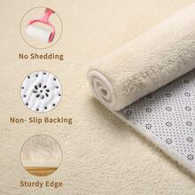 Sour Lemon Tappeto soggiorno 200x300, tappeto lavabile per cameretta bambini, tappeto per camera da letto per bambina e ragazzo, tappeto grigio, tappeti per area, pelo corto, soffice, tappetino antiscivolo per cameretta bambini - Bianco crema - Visualizzare 2