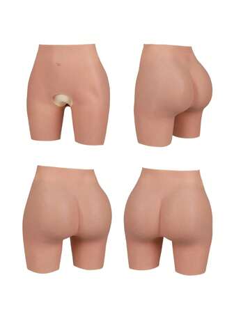 1 st. fylliga kurviga silikonbyxor med öppen gren, elastiska byxor, full höft, realistisk hudtextur, elasticitet, byxförstärkare, shaper, realistiska falska kontrollbyxor för transpersoner, crossdresser, oumbärlig för perfekt figur