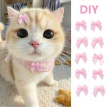 50pcs Pink Bow Pet Headwear, Suitable For Dog Cat Pet Grooming And Beauty Accessories, Cute Pet Decoration For Holidays