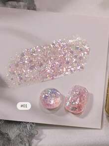 6件/套 2026新款 15毫升容量 情人节礼物 夏季梦幻婚礼蕾丝亮片超亮细闪糖果冰透明不对称闪片玻璃纸凝胶指甲油，季节性星光闪片持久亮泽美甲 - 彩色 - 查看 8