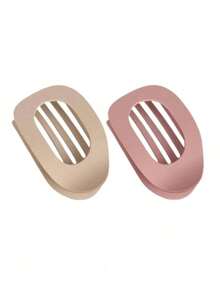 3个/6个装女士扁平圆形发夹套装，防滑发夹，弧形设计复古简约发饰夹，爪夹，发爪，发夹，发卡，发夹，发夹，学生用品 - 彩色 - 查看 14