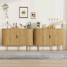 mteryoing Home Sideboard Buffet Cabinet With Storage, 47" Mid Century Modern Accent Cabinet, Sliding Door Entryway Small Storage Cabinets For Kitchen, Living Room, Entryway - 橡木 - 查看 8