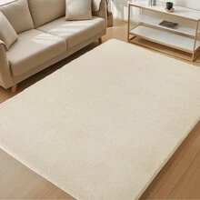 Sour Lemon Tappeto soggiorno 200x300, tappeto lavabile per cameretta bambini, tappeto per camera da letto per bambina e ragazzo, tappeto grigio, tappeti per area, pelo corto, soffice, tappetino antiscivolo per cameretta bambini - Bianco crema - Visualizzare 6