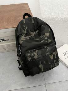 1 Stück einfarbiger modischer Rucksack, großer Kapazität Lässig Pendler Rucksack für Herren Jagdtasche - Verschiedenfarbig - Übersicht 4