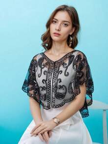 7 件套万圣节圣诞节 1920 年代派对装背心、了不起的盖茨比派对复古 Cos 装扮 1920 年代轻佻女郎人造羽毛头带合金水钻耳环长珍珠颈链项链 1920 年代披肩缎面手套套装女士 20 年代轻佻女郎配饰盖茨比主题派对、镂空渔网袜、镂空中号渔网/精细针织长袜、女士透明图案披肩、耳环、项链、手镯、羽毛头带、长手套