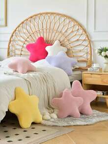 Almohada decorativa del Día de San Valentín, adorable almohada de peluche con forma de estrella, almohada suave de piel de conejo sintética para sofá, dormitorio y sala de estar, decoración del hogar para el Día de San Valentín y Año Nuevo, regalo del Día de San Valentín para tu ser querido - Morado - Ver 7