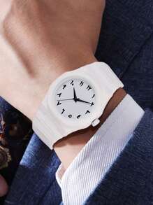 1 件男士时尚休闲个性化表盘石英表适合日常佩戴或节日礼物 - 均碼 - 查看 7