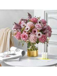 1 PIEZA/3 PIEZAS/25 PIEZAS Decoración de otoño, bolas bordadas, flores variadas, pequeñas margaritas, fiesta de cumpleaños, fiesta, decoración, canasta de flores para boda, ramo de novia, decoración del hogar, comedor, dormitorio, alféizar de la ventana, decoración de jarrón, decoración de escritorio, decoración de Año Nuevo, jardín exterior, inicio de la temporada escolar - Rosa - Ver 11