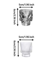 12/6件套高端折纸纹理玻璃杯，时尚创意小众设计茶杯、浓缩咖啡杯、家用茶杯、功夫茶具、派对果汁饮具 - 多色 - 查看 4