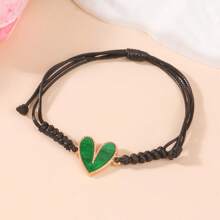 1 件心形编织手链，适合女士日常佩戴的腕带